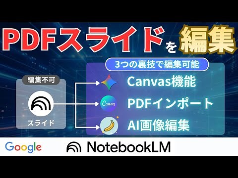 【NotebookLM】PDFスライドが編集できない問題を解決！Googleスライド・パワポで自由に直す3つの裏技｜Gemini・Canva・Nanobanana徹底比較