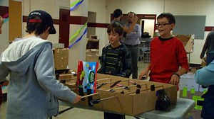 Creative kids build working arcade games in Cardboard Challenge