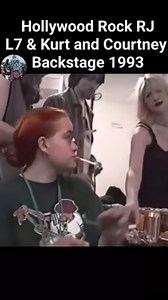 Kurt and Courtney & L7 (Backstage Hollywood Rock RJ 1993) . . #nirvana #backstage #l7 #rock #90s #grunge | Seattle Sound 90's