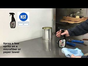 How to Clean Safely a Food Prep Table using NSF A7 Certified WOW! Stainless Steel Cleaner