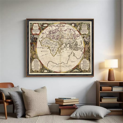 Antique Old World Map Antique 1652 | Vintage World Map - Etsy Australia