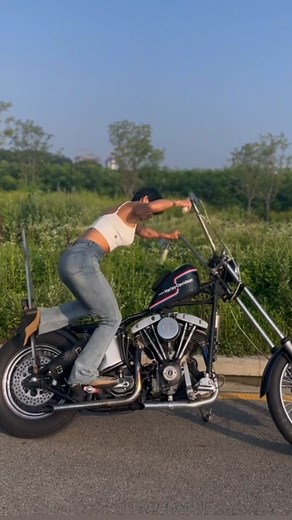 Shovelhead choppers are my favorite ride. What's yours? #harleydavidson #bikerchick #shovelhead #bikertiktok