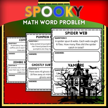 Spooky Math Word Problems Bundle | 40 Haunted Halloween-Themed Pages
