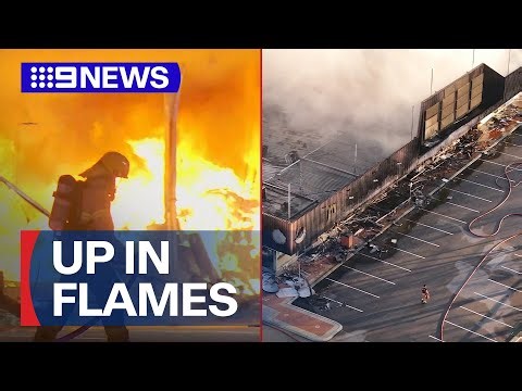 Popular shopping hub destroyed by fire in Perth's north-east | 9 News Australia