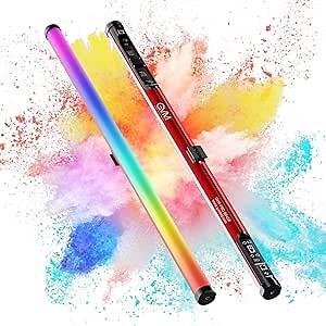 GVM RGB Tube Light Wand with 660 Lamp Beads, 48" Photography Lighting - 2700-10000K Light Bar with 12 Scene Effects, DMX/APP Bluetooth Mesh Networking