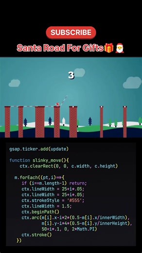 🎅 Santa Road Game in JavaScript 🎮 | Coding With Saurabh | #Shorts #codingwithsaurabh