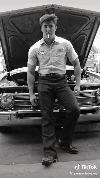 A little grease never hurt nobody…. #greaserboyjoey #greasers #menvintage #latino #vintage