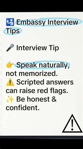 Embassy Interview Tips !!