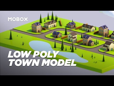 Low Poly Town 3D Modeling - Cinema 4D Tutorial