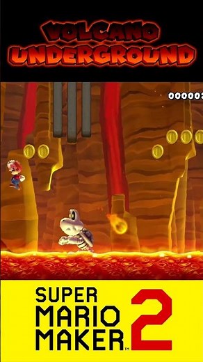 NSMBU Volcano Underground Theme in Super Mario Maker 2 #shorts #mod #supermariomaker2