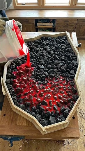 Epic DIY Lava Rock Epoxy Resin Table Build! 🔥😱