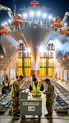 Witness the fiery birth of a massive naval ship in #shorts #shipbuilding #welding #viralshorts #fyp