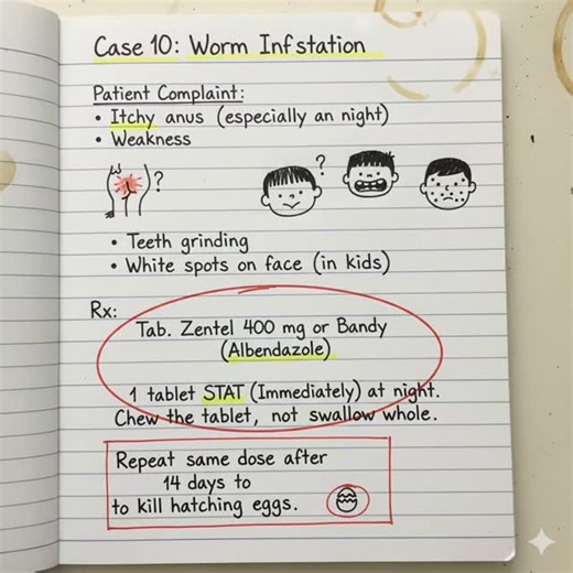 The clinical guid on Instagram: "Worm Infestation Only for knowledge purpose . . #medicalnotes💉💊🔥👩‍⚕️🏥 #mbbsstudent #doctor #bamsstudents #pharmacy"