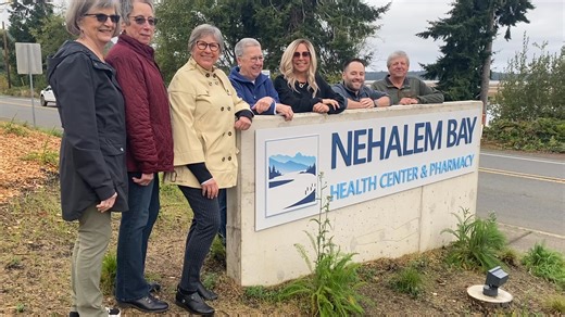 This morning the mayor and city council of Wheeler joined members of the Nehalem Bay Health District board and the Health Center CEO to unveil the new sign for the new Health Center and Pharmacy. The city has been a great and cooperative partner throughout the planning, permitting and construction. Tomorrow we'll cut the ribbon and invite the community to tour the new Nehalem Bay Health Center and Pharmacy. | Nehalem Bay Health District