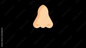 Running Nose Animated Icon. With Transparent Background