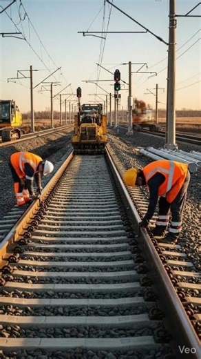 How Rail Tracks Are ACTUALLY Made 🏗️ (Satisfying Timelapse) #railway #construction #engineering