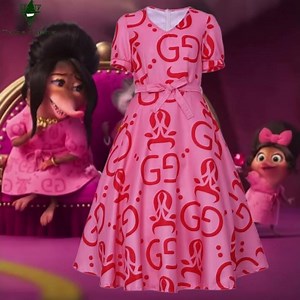 #Takerlama Adult Kids Zootopia 2 Fru Fru Pink Dress Cosplay Costume by Takerlama