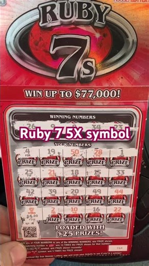 Ruby 7s 5X symbol Indiana Hoosier Lottery #lotterywinner