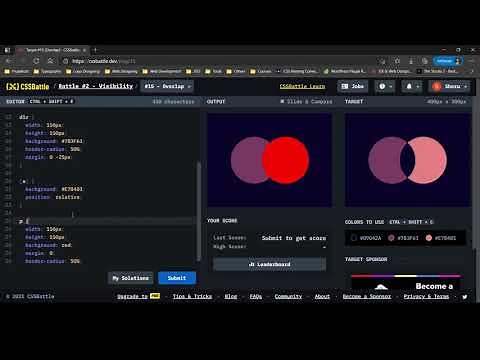 CSS Battle Target #15 | Overlap | All cssbattle.dev solutions