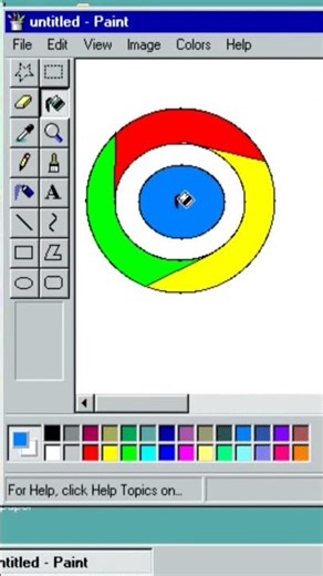 Window 98 simulator mai chrome ka logo kaise banaye | MS Paint mai chrome ka logo kaise draw kare