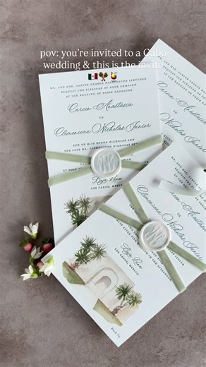 If you’re getting married in Cabo, you want to set a first impression. You want your guests to get your invitation and be instantly booking those flights and shopping for their outfit ✈️ Let us help you wow them from the start with beautiful, custom paper that gets the fun started months before your wedding day ✨💃🏼 We are booking through December 2026 💌 if you’re a 2026 couple, it’s not too early to book! We will send you your welcome box samples right away to get the ideas flowing and then w