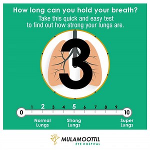 Check Lung Stength. Write down your score below. Let's check how healthy your lungs are. Take this test to find out if your lung health is normal, strong or super. If you can hold your breath till the counter hits 10, you have super lungs. If you can hold your breath for only 2-3 seconds, that's quite normal. | Dr. Ashley Mulamoottil