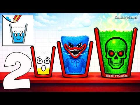 💧 Happy Glass - Gameplay Walkthrough Part 2 - Draw Lines & Fill the Glass (iOS, Android)