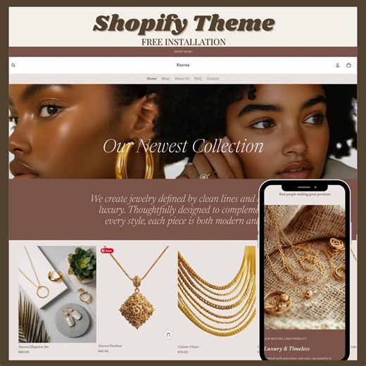 Luxury Jewelry Shopify Theme: Minimalist Website Template - Etsy