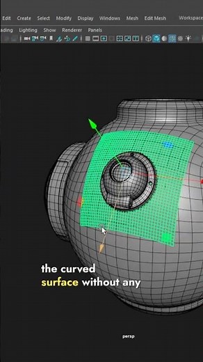 Maya Quick Tip: Wrap Objects on Any Curved Surface #mayatutorial #modelingtips #shorts