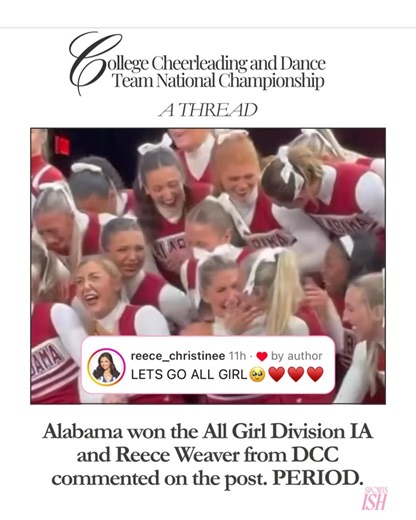 Sportsish on Instagram: "THIS. The UCA & UDA College Cheerleading and Dance Team National Championship is the most prestigious college cheerleading championship in the country and took place this weekend. Swipe for a look into what has us all talking >>> 📷: LSU Tiger Girls & Sammy McFadden 📷: Texas Tech Pom 📷: Alabama Cheer 📷: uofmdanceteam 📷: Weber State 📷: Carter Williams 📷: San Diego State Dance Team 📷: UNLV Rebel girls #sportsish #cheer #dance #sports"