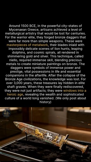 25K views · 546 reactions | These 3,600-year-old Mycenaean daggers are masterpieces of ancient metalwork. #history #archaeology #ancienthistory #BronzeAge | GoodScience | Facebook
