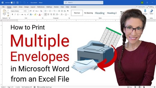 How to Print Multiple Envelopes in Microsoft Word from an Excel File | Erin Wright