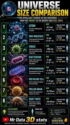 Universe Size Comparison | The Smallest Things in the Universe 🤯 | Atom to Dust Mite