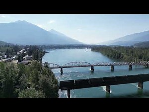 The beautiful town of Revelstoke BC Canada Drone Footage 4K60 Raw