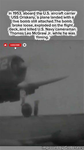 1953 Tragedy: U.S. Navy Cameraman Killed on Aircraft Carrier USS Oriskany