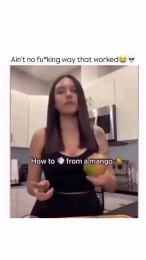Sarcasm on Instagram: "The video follows a practical, step-by-step demonstration of how to transform a fresh mango into a functional smoking device. It begins with the woman using a knife to slice off a small, circular segment from the tip of the mango, which she then meticulously carves out to create a hollowed-out “bowl” piece. Once the bowl is prepped, she turns her attention to the side of the fruit, cutting a matching circular hole where the bowl will eventually sit. To ensure the pipe actu