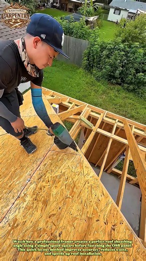Roof Sheathing Angle Trick Every Framer Should Know! #Construction #Roofing #Carpentry