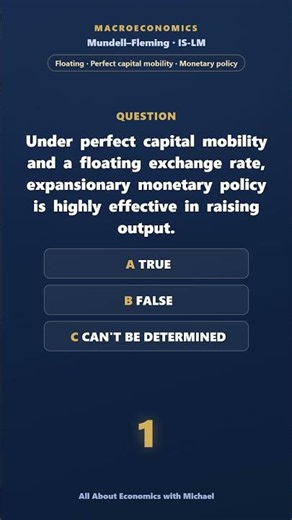 Mundell-Fleming: Monetary policy, Floating exchange rate — True or False?