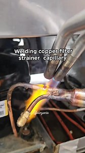 Welding copper filter strainer #everyone #brazing #refrigerationtech #hvactech | Alfe Logente