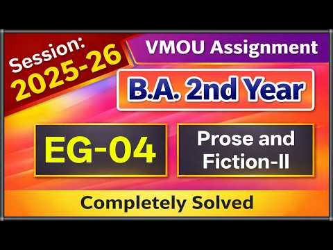 VMOU EG 04 Assignment July 2025 January 2026 VMOU BA English Assignment 2nd Year 2025-26 Kota Open