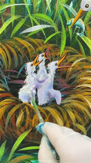 How to Paint a Bird Nest and Nature Landscape 😍✨ Step by Step Mural Painting