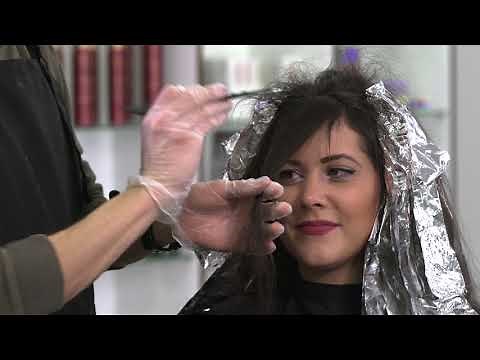 Backcombed balayage technique + contouring effect with babylights in copper-blonde tones