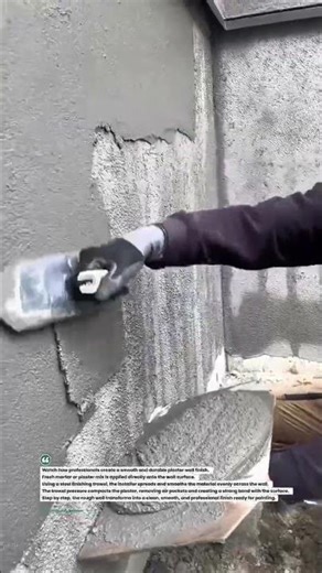 Professional Wall Plaster Smoothing Technique #Plastering #Masonry #Construction