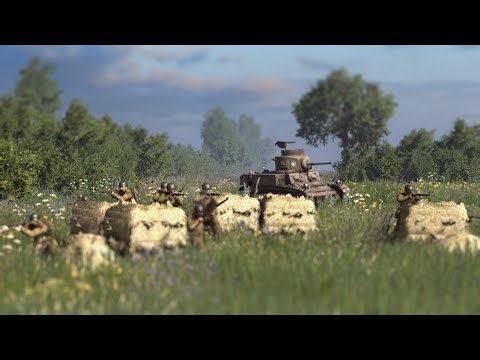 45th Infantry Division With Support of M3 Stuart Advancing on German position.