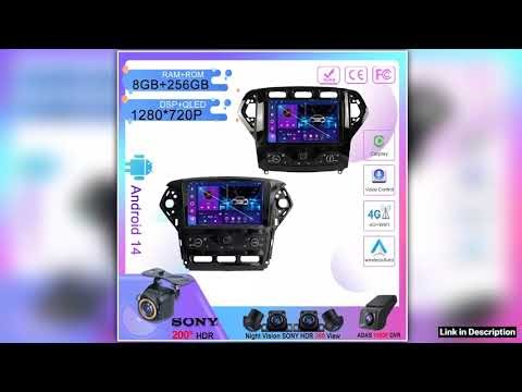 Car DVD Android 14 Multimedia Player For Ford Mondeo MK4 20072014 Auto Radio Stereo GPS Navigation