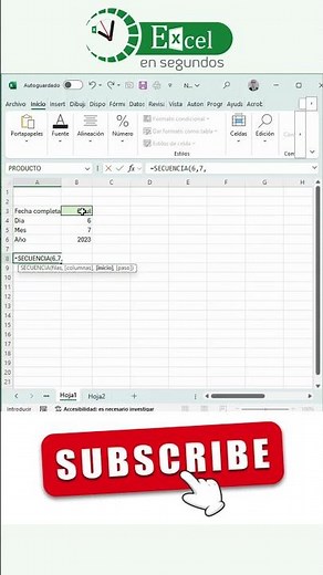 Crea un calendario dinámico en excel