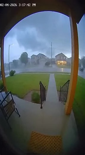 Night storm caught on door CCTV 🌧️⚡ Watch the rain pour and a powerful lightning strike hit the tree at night! The sound and vibes are so real — like being in the middle of the storm. #storm #thunderstorm #lightning #rainstorm #fyp