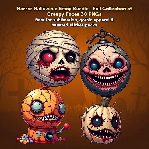 Final Horror Drop: 30 Grotesque Emojis by Imagebyzga #halloweenart #halloween #etsyseller #dark