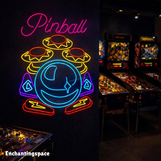 Pinball Neon Sign, Retro Arcade LED Light Sign for Man Cave Decor, Colorful Game Room Wall Light, Gift for Gamers or Pinball Lovers - Etsy