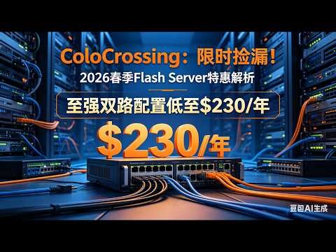 限时捡漏！ColoCrossing 2026 春季 Flash Server 特惠，至强双路低至 $230 / 年